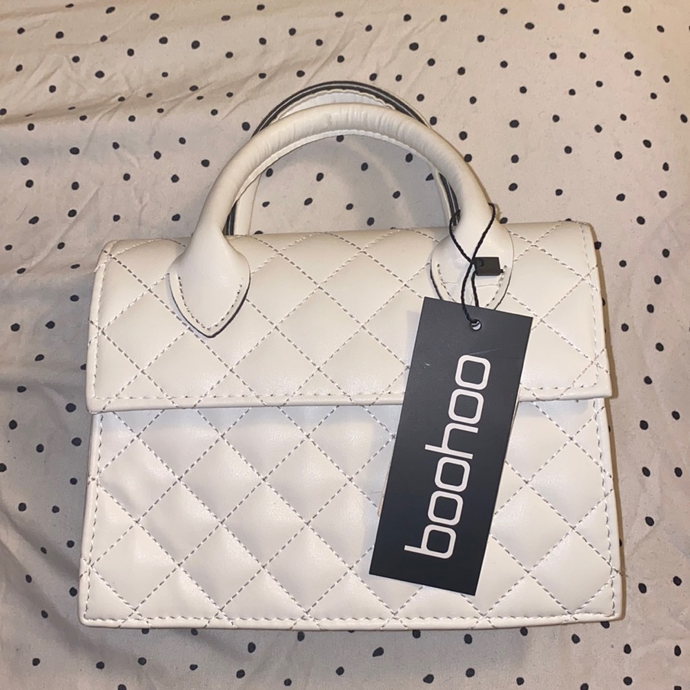 White quilted purse
